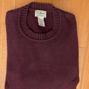 LL Bean Men's L Regular Cotton Sweater Burgundy